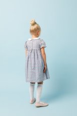 画像4: ディッツィー・ブルーフローラルプリント・ハンドスモッキング・ワンピース_5_6歳用(身長 108-114cm) (4)