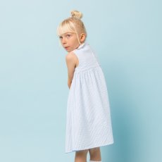 画像7: チェリー刺繍・ブルーシアサッカー・ハンドスモッキング・ワンピース_1〜2歳(85-92cm) (7)