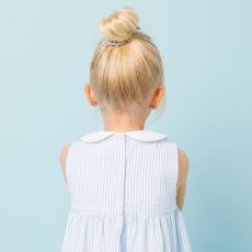 画像8: チェリー刺繍・ブルーシアサッカー・ハンドスモッキング・ワンピース_1〜2歳(85-92cm) (8)