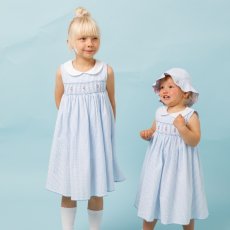 画像6: リバーシブル・チェリー刺繍・ブルーストライプ・ハット_Sサイズ (6)