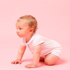 画像4: ハンドスモッキング・アムール・ピンクジャージー(男の子用)_80cm (4)