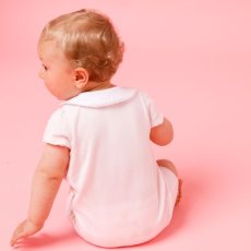 画像5: ハンドスモッキング・アムール・ピンクジャージー(男の子用)_80cm (5)