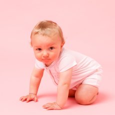 画像2: ハンドスモッキング・アムール・ピンクジャージー(男の子用)_80cm (2)