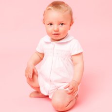 画像3: ハンドスモッキング・アムール・ピンクジャージー(男の子用)_80cm (3)