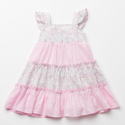 画像2: ブルーベルフローラル・ティアードワンピース_3〜4歳(98-103cm)