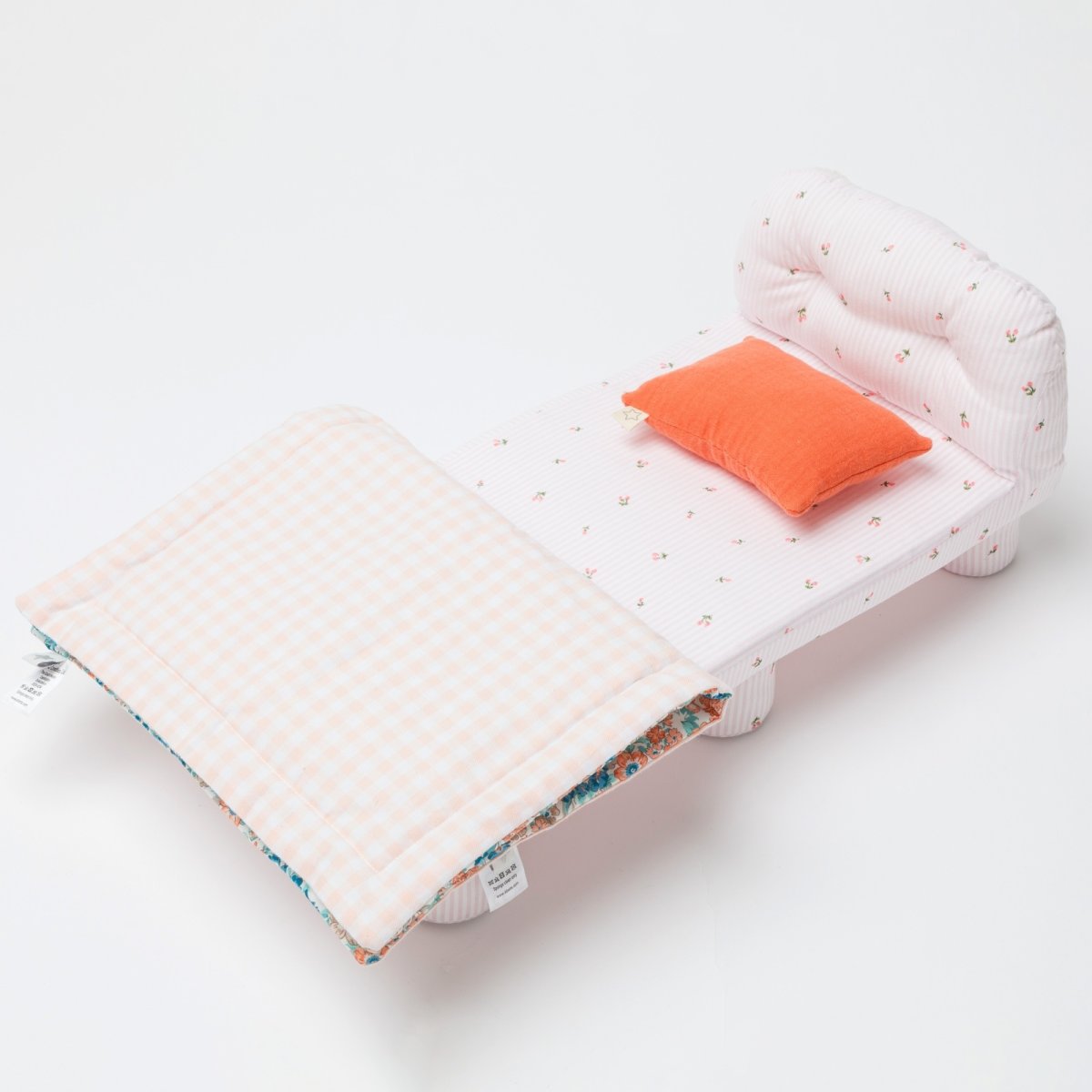 画像4: ピンクストライプ編み・ドール・ベッド (4)