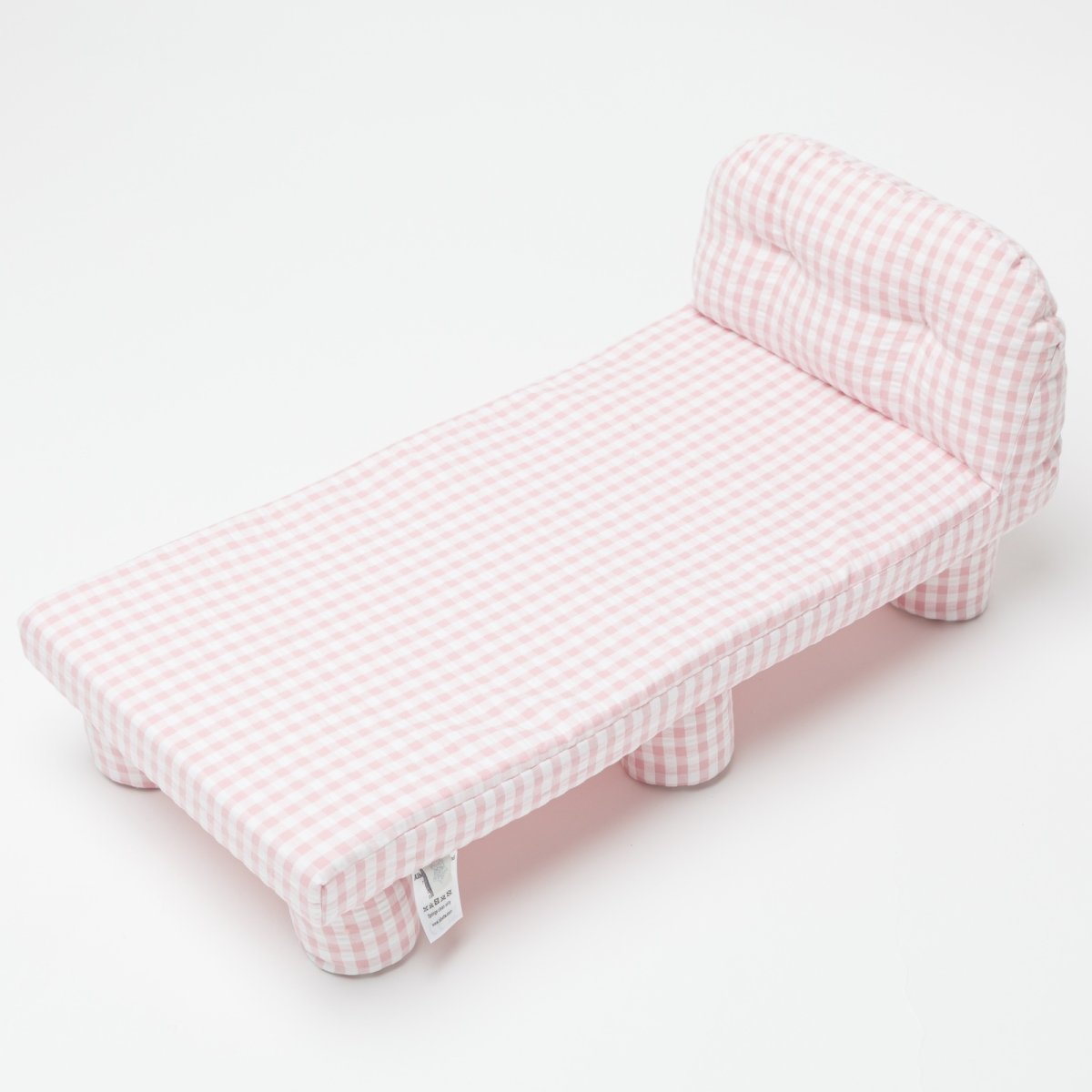 画像2: ピンクチェック編み・ドールベッド (2)