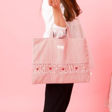 画像1:  レッドギンガム・ハンドスモッキング・バッグ (1)