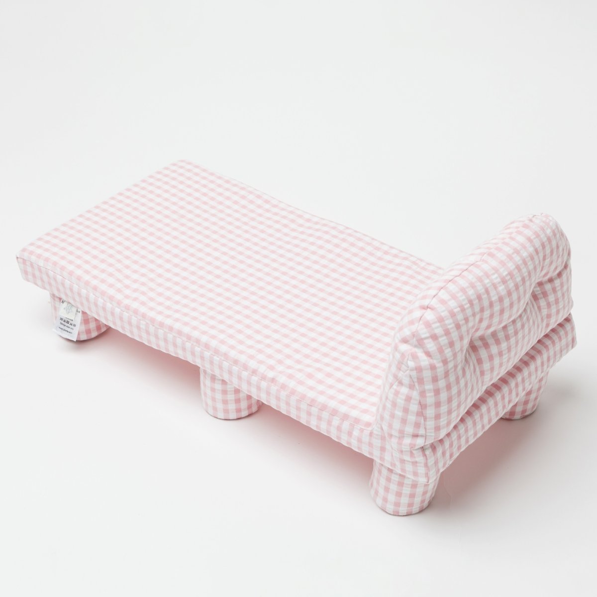 画像3: ピンクチェック編み・ドールベッド (3)