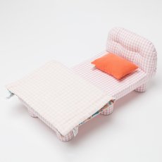 画像4: ピンクチェック編み・ドールベッド (4)