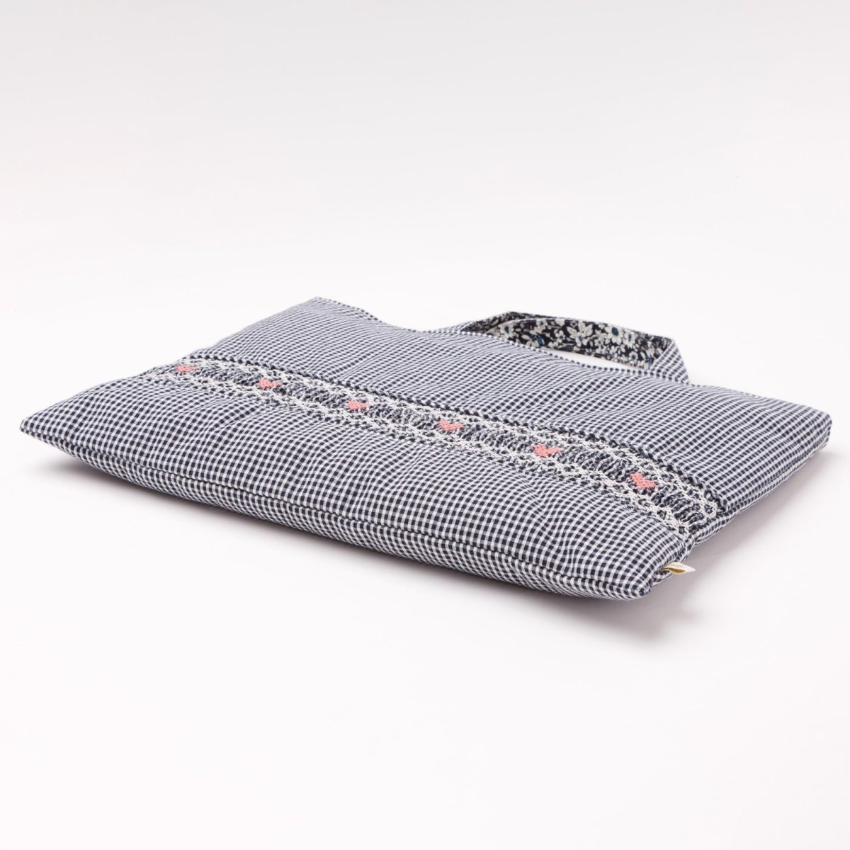 画像5: ネイビーギンガム・ハンドモック・バッグ (5)