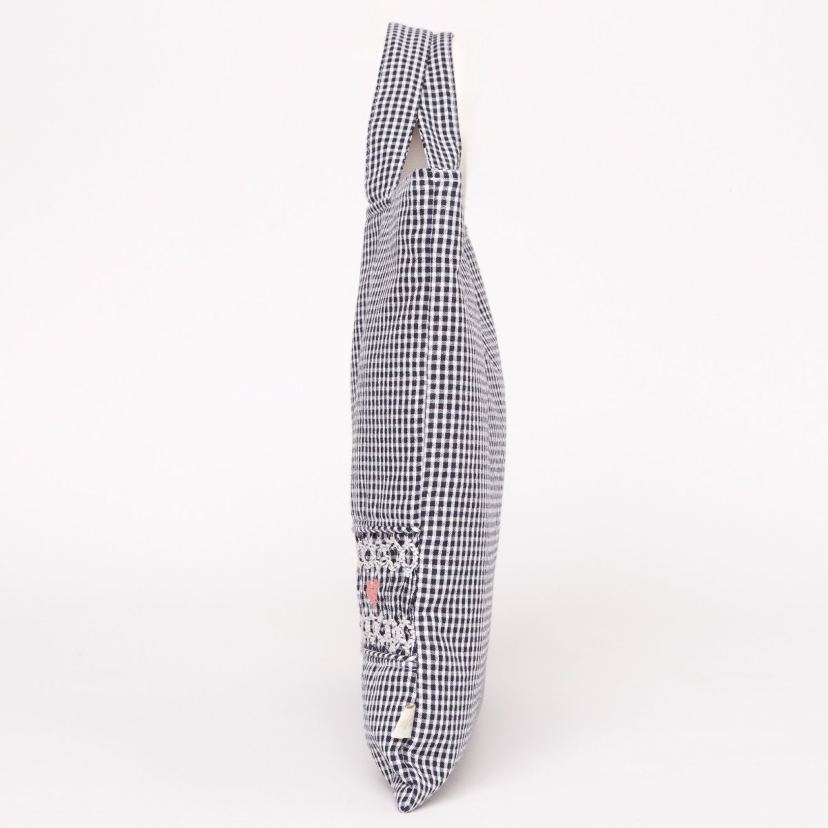 画像6: ネイビーギンガム・ハンドモック・バッグ (6)