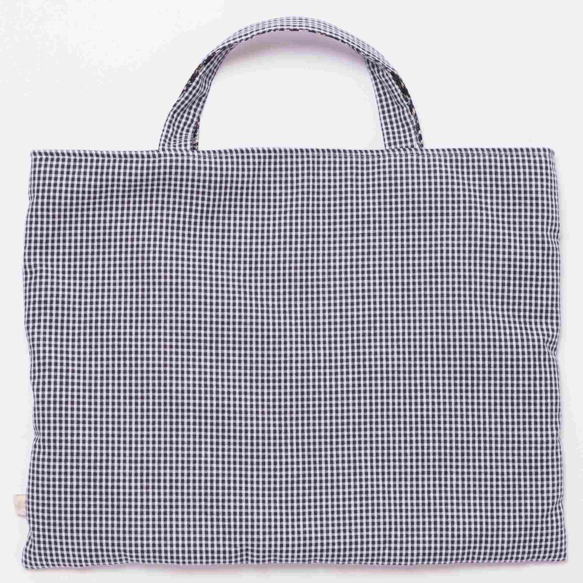 画像7: ネイビーギンガム・ハンドモック・バッグ (7)
