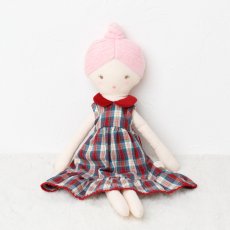 画像1: 【ドール用】レッドグリーン・タータンチェック・ドールドレス (1)