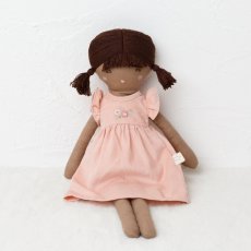画像1: 【ドール用】ピンクコーデュロイ・刺繍ドールドレス (1)