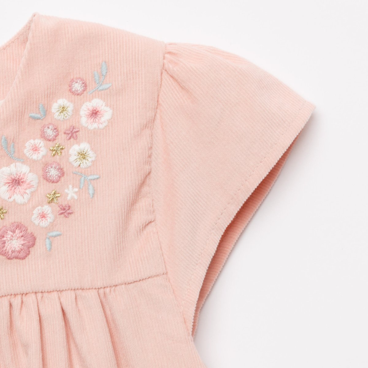 画像5: ピンクコーデュロイ・刺繍ワンピース_3〜4歳(98-103cm) (5)