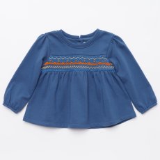 画像1: ネイビーフレンチテリー・ハンドスモックスウェット_3〜4歳(98-103cm) (1)