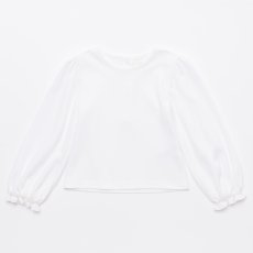 画像1: 袖口スモック刺繍・ホワイトジャージーTシャツ_2〜3歳(92-98cm) (1)