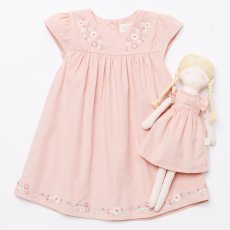 画像2: ピンクコーデュロイ・刺繍ワンピース_3〜4歳(98-103cm) (2)