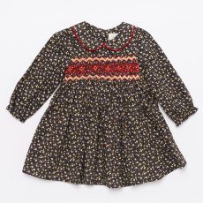 画像1: ディッツィー・ダークフローラル・ハンドスモッキングドレス_2〜3歳(92-98cm) (1)