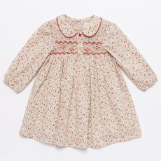 画像1: ディッツィー・レッドフローラル・ ハンドスモッキングワンピース_6〜12ヶ月(80-85cm) (1)