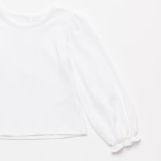 画像4: 袖口スモック刺繍・ホワイトジャージーTシャツ_2〜3歳(92-98cm) (4)