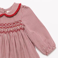 画像8: レッドギンガムチェック・ハンドスモックワンピース_3〜4歳(98-103cm) (8)