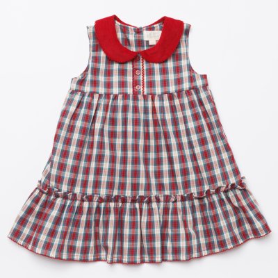 画像2: レッドグリーン・タータンチェック柄ドレス_1〜2歳(85-92cm)