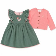 画像1: 【セット販売】アルベッタ・カーディガン（ピンク）&グリーン・コーデュロイドレス_1〜6歳用 (1)
