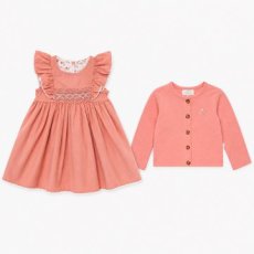画像1: 【セット販売】アルベッタ・カーディガン（ピンク）&ピンクコーデュロイドレス_1〜6歳用 (1)