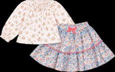 画像1: 【セット販売】フラワープリントスカート&ホワイトルイーズ・プリントブラウス_1〜6歳用 (1)