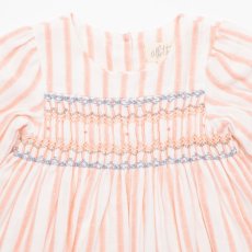 画像9: 【セット販売】アルベッタ・カーディガン（ブルー）&ピンクストライプスモッキングドレス_6ヶ月〜6歳用 (9)