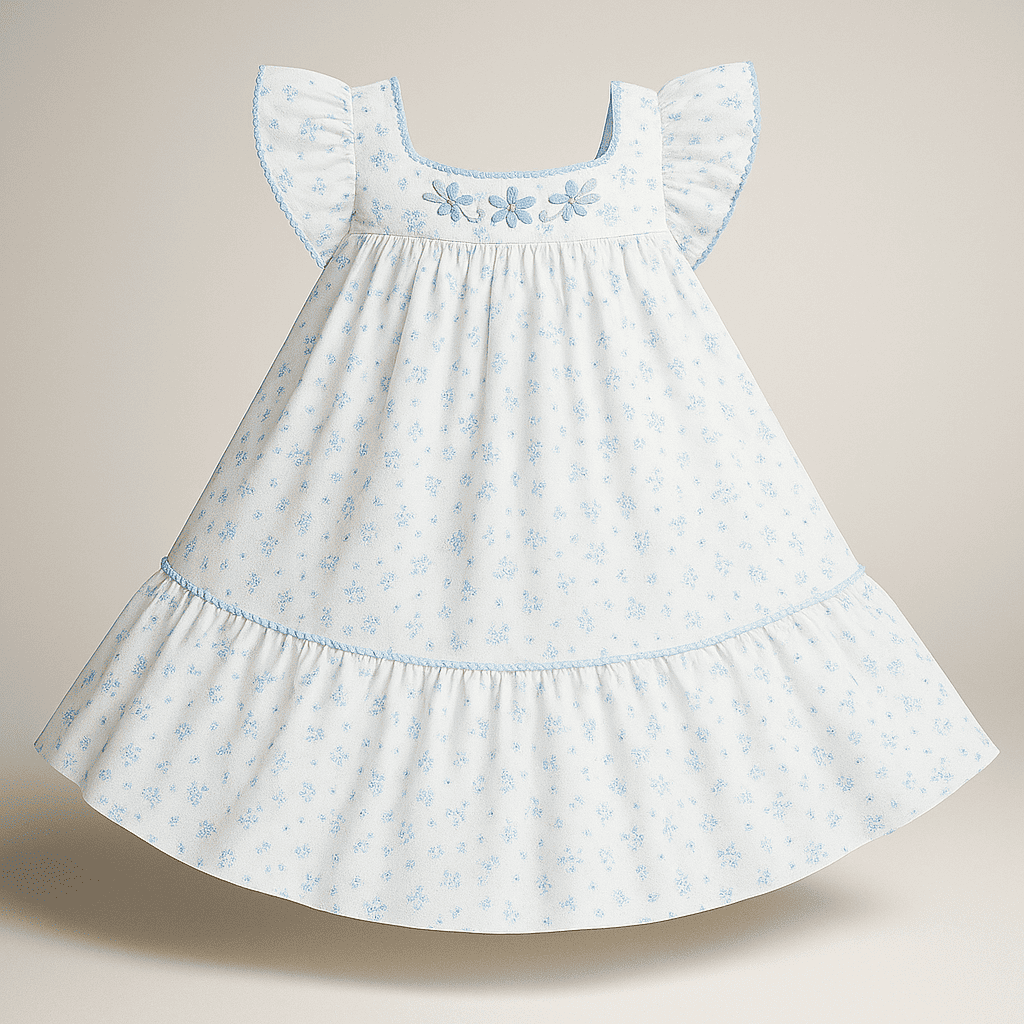 ブルーデイジーレースドレス_3〜4歳用(身長 98-103cm)